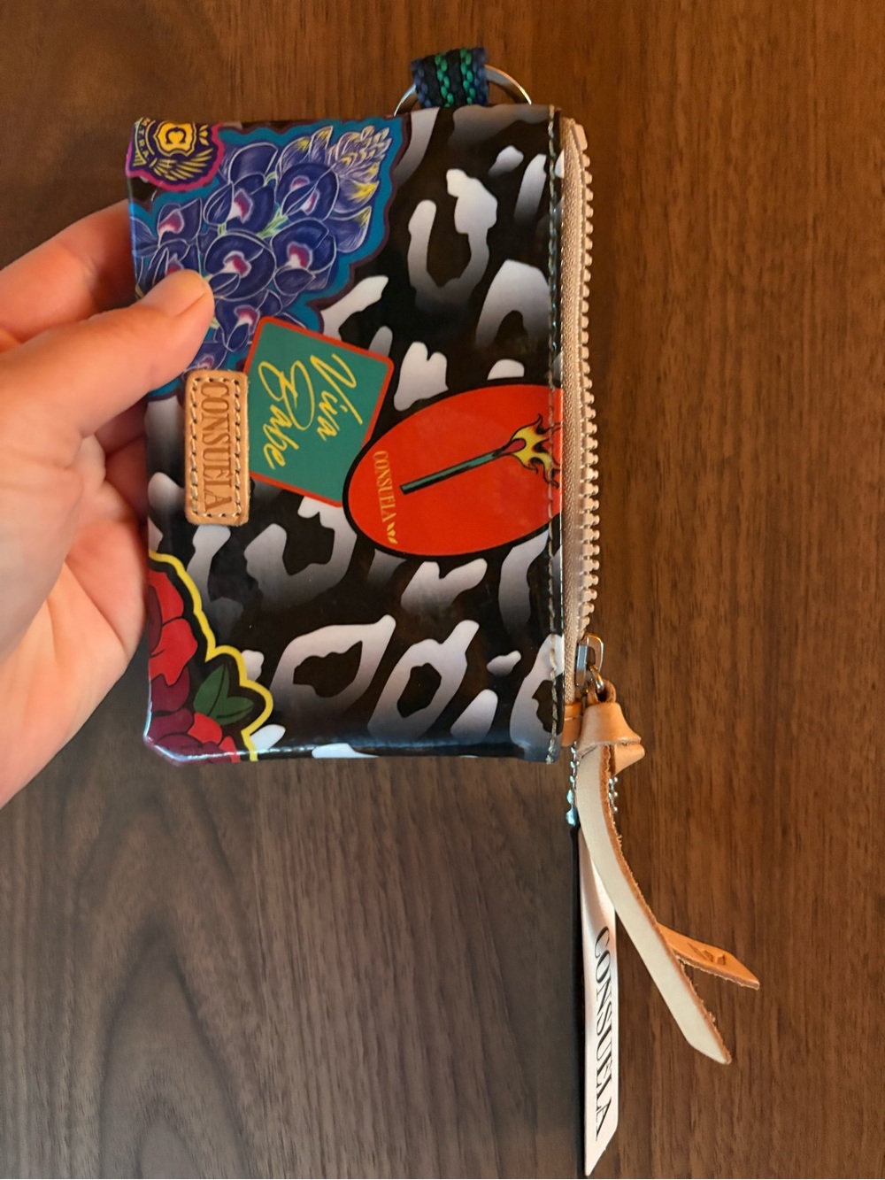Consuela Multicolor Patchwork Zip Wallet pouch